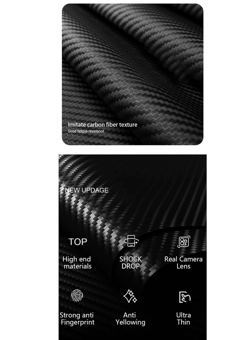 دبليو تيك غطاء حماية Honor 500 Pro 5G 2025 بنسيج السيليكون السائل وألياف الكربون (MCFPSN) - أسود - Image 5